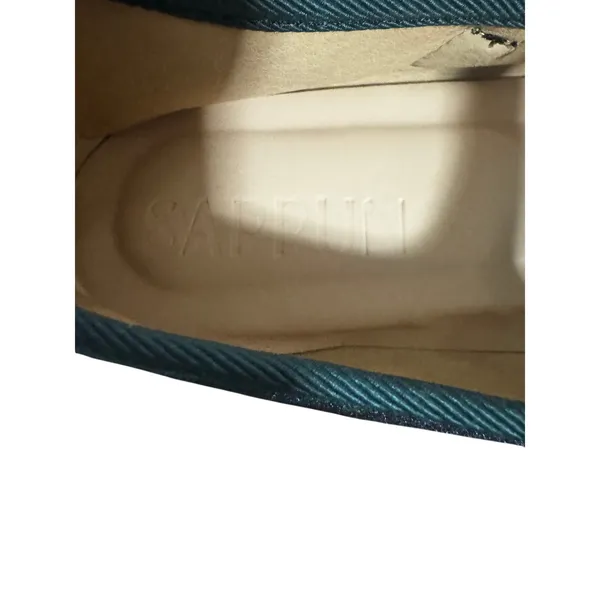 Sappun Black Teal Velvet Mary Jane Ballet Flats Buckle Strap Size Approx US 6.5 - Image 6