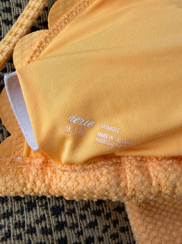 Aerie waffle scalloped triangle bikini top orange - Image 4