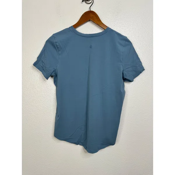 Lululemon Love Crewneck T-Shirt Blue Pima Cotton‎ Short Sleeve Size 6 LW3CPFS - Image 2