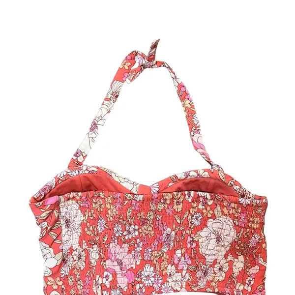 BOG Collective Floral Halter Bustier Crop‎ Top Boho Festival Pink Size Medium - Image 4
