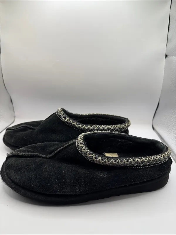 UGG Tasman II Black Suede Shearling Slippers EU 38 US 7 Cozy Mule Clogs - Image 3