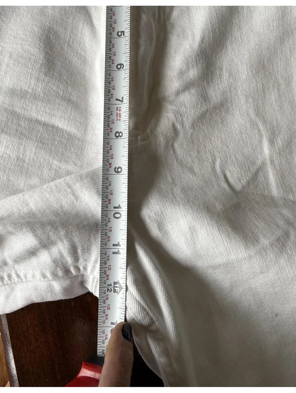Zara The Marine Straight White Cropped Raw Hem Jeans Size EUR 34 / US 2 - Image 6