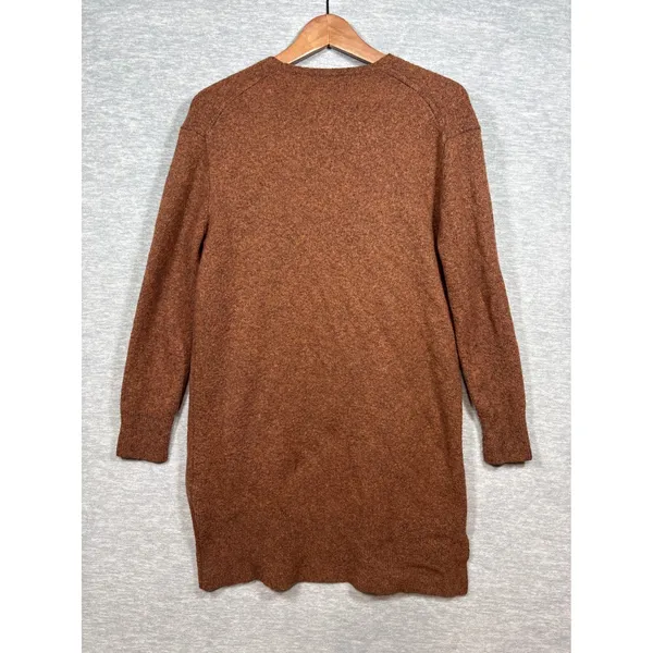 Madewell Sweater Womens Size S Brown‎ Merino Wool Blend Open Front Cardigan - Image 4