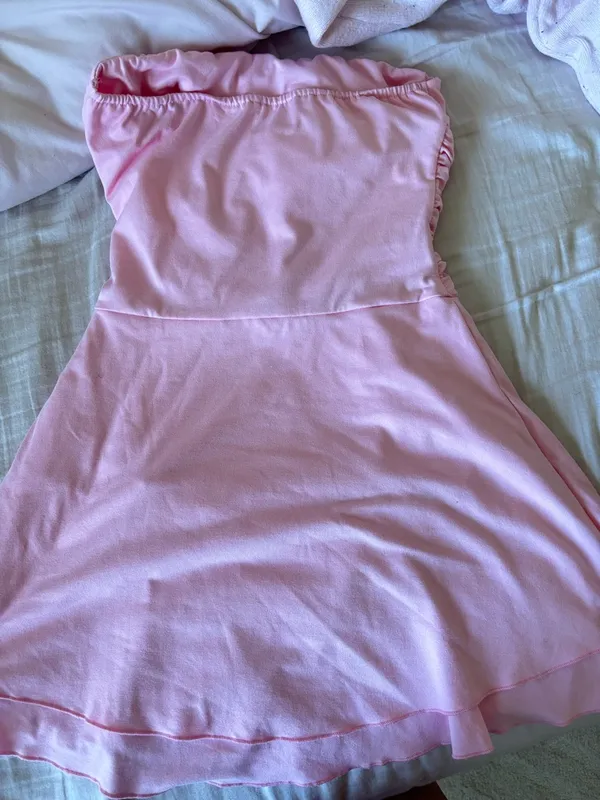 Strapless Ruched Pink Women's Dress Size XS - Image 3