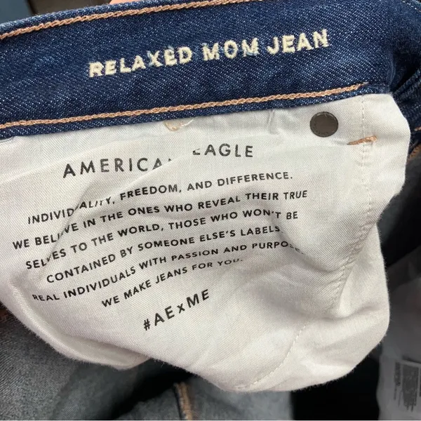 American Eagle Relaxed Mom Jean High Rise 18 Regular Momcore Classic Denim Women - Image 12