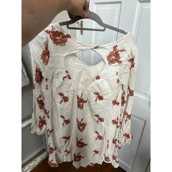 Free People Emma's embroidered dress ivory‎ combo medium - Image 6