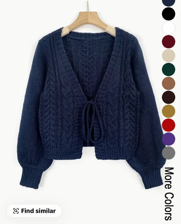 Navy Cardigan Blue Size M - Image 2