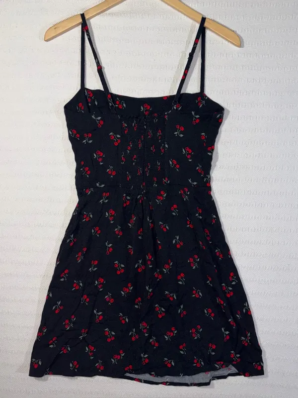 Reformation Womens Cherry Print A Line Mini Sun Dress Size 10 - Image 3