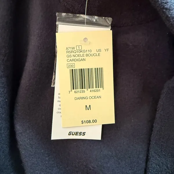 GUESS Blue Varsity Letter Cardigan Sweater - Image 6
