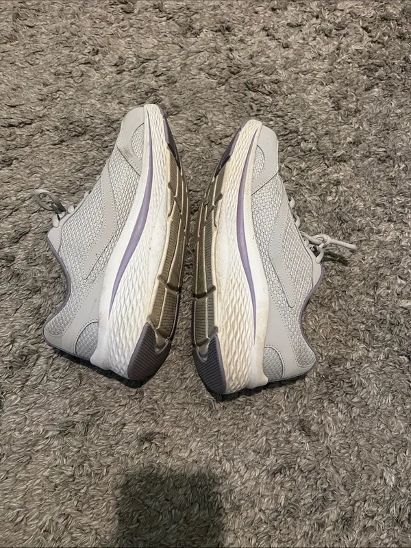 Skechers Light Gray and Lavender Lace-Up Athletic Sneakers - Image 4