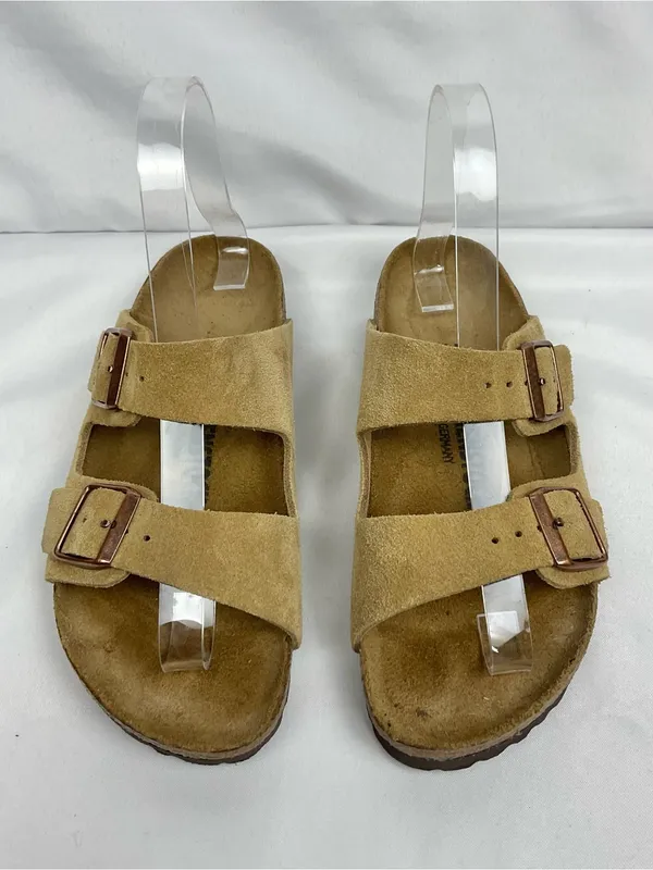 Birkenstock Arizona Taupe Suede Sandals Slides Women’s Size 36 - Image 9