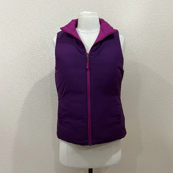 Merona Reversible Purple Fuchsia Puffer Vest Size Small - Image 4
