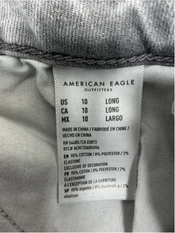 Womans Excellent American Eagle Curve Jegging Distressed Stretch Gray Jeans 10 - Image 6