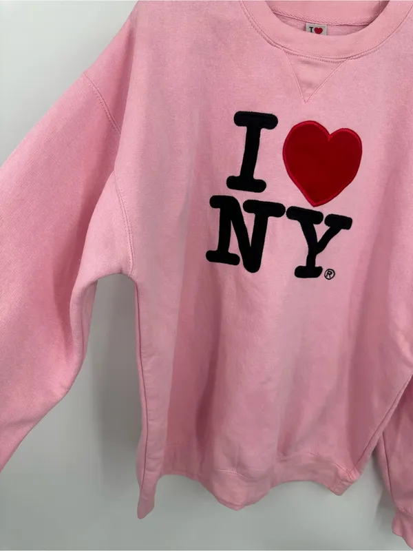 American Vintage Vintage Y2K I Love New York Pink Sweatshirt Size XL Streetwear Baggy - Image 4