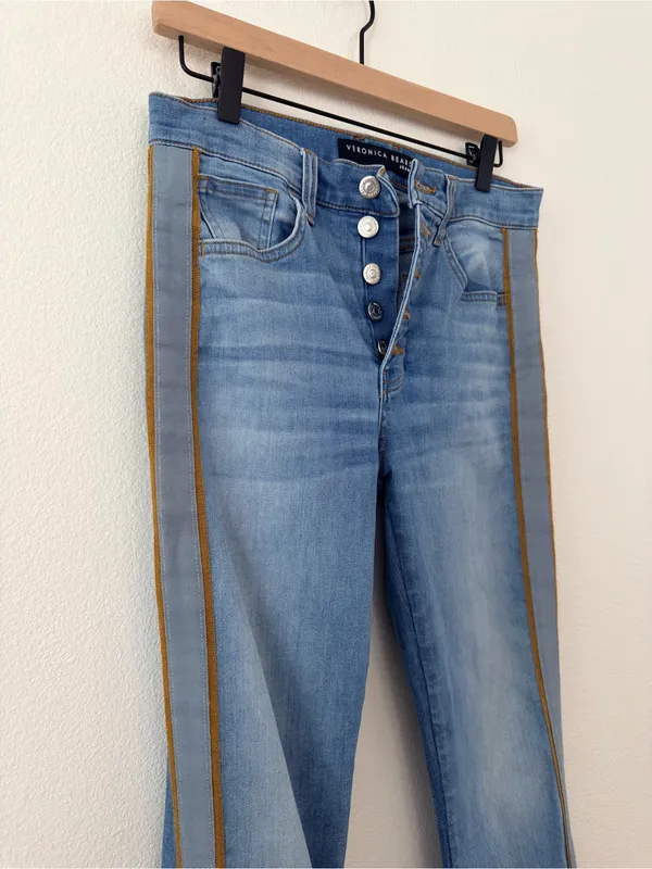 Veronica Beard Carolyn Baby Boot High Rise Tuxedo Stripe Crop Jeans 29/8 - Image 10