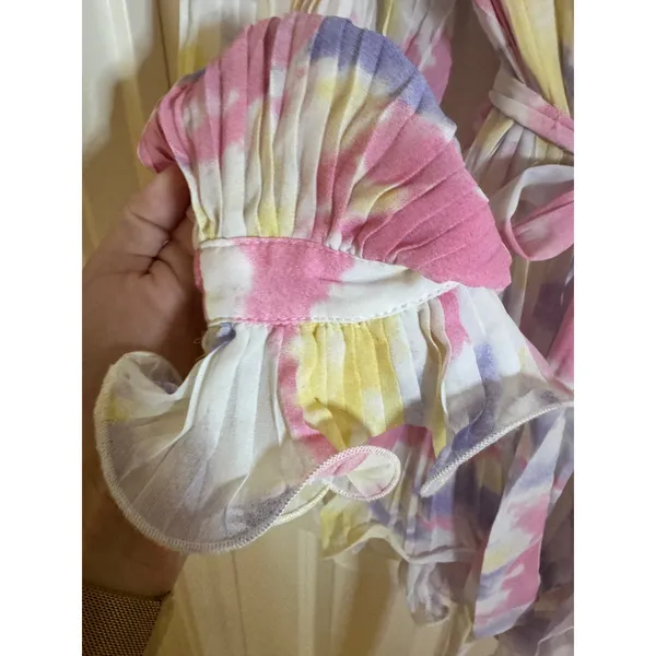 New! Endless Rose Tie-Dye Chiffon‎ Pleated Mini Dress, XS - Image 8