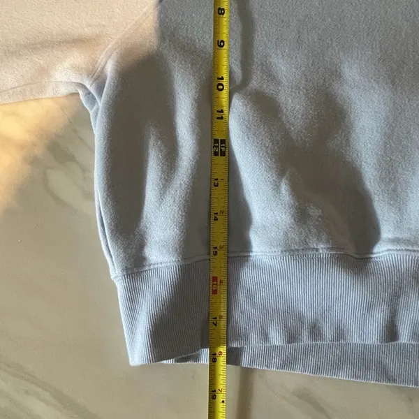 Tna Cozy Fleece Cropped Sweatshirt Light Blue Women's Size L Pullover - Image 5