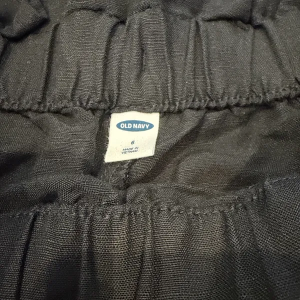 Old Navy Women’s Linen Black Pants Size 6 NWT C1-049 - Image 2