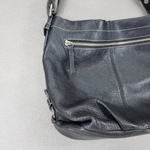 Coach Y2K Hobo Bag Black Pebbled Leather Silver Hardware F15064 Medium VTG - Image 3