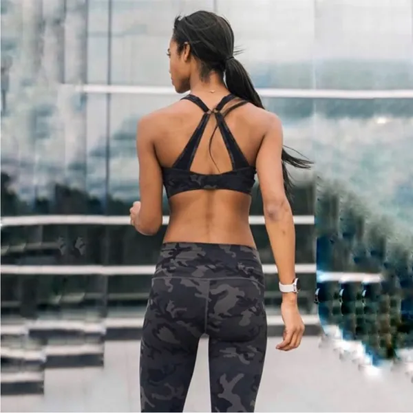Zyia Adjustable Forest Camo Bra Sz L New With Tags Black/Gray - Image 5