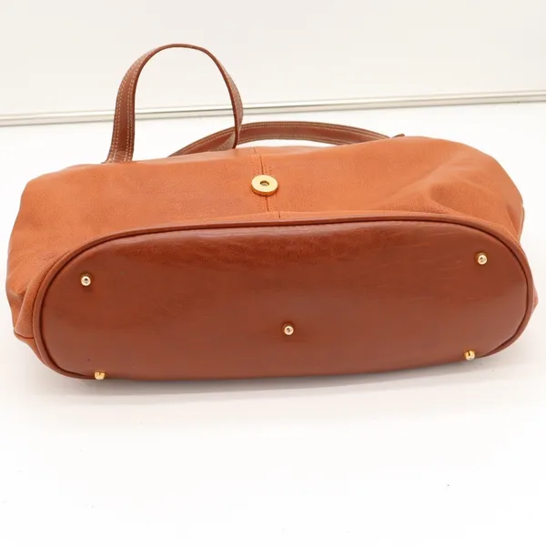 Leslie Fay Shoulder Bag Womens Medium Brown Leather Stirrup Hardware Good - Image 11