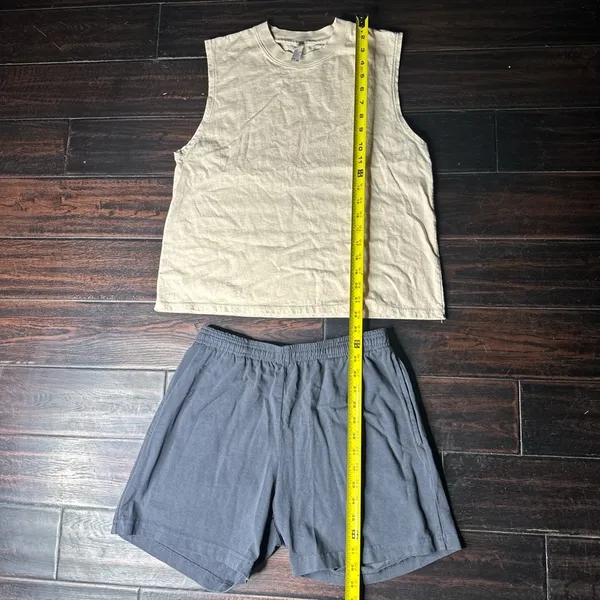 Tank top and shorts set cotton Los Angeles apparel basic casual beach summer - Image 2