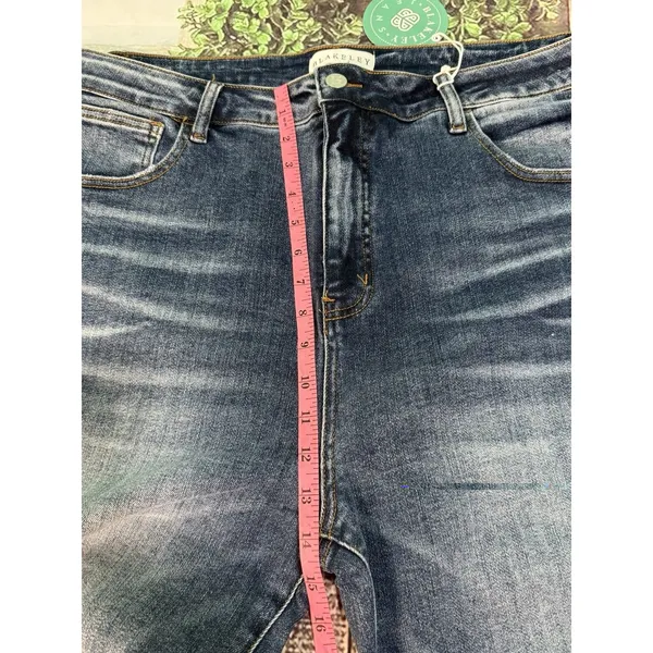 Blakeley Jeans size 4x rebel tummy control dark blue 34" inseam wide leg - Image 10