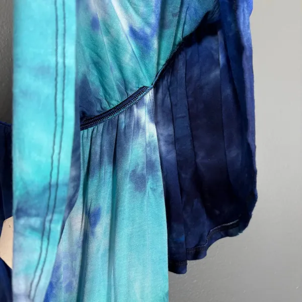 Pink Blush NWT Women's Blue Tie Dye Boho Peasant Sundress - Size Large - Hippie - Image 3