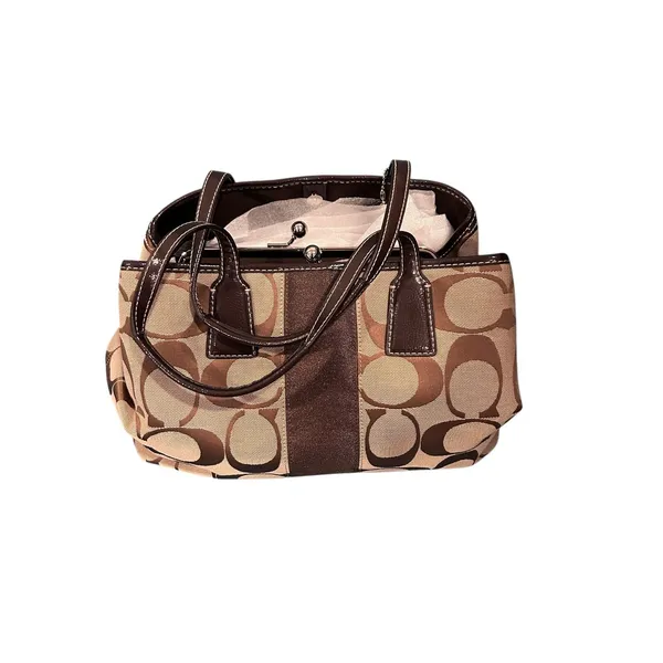 Coach Tote Bag Beige Brown Signature F17424 bag/handbag - Image 2