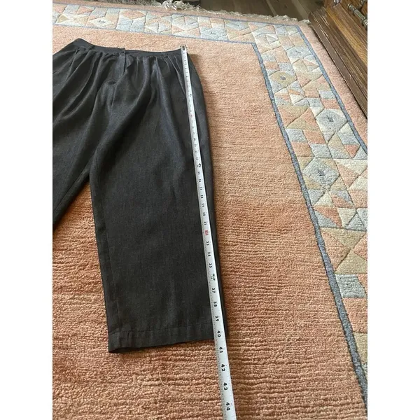LIV Charcoal Gray Pleated Tapered Pants High Waist Cotton Blend NWT - Image 4