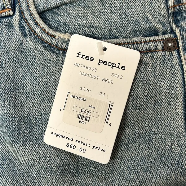 NWT Free People Relaxed & Destroyed Denim Mini Skirt | Size 24 - Image 3
