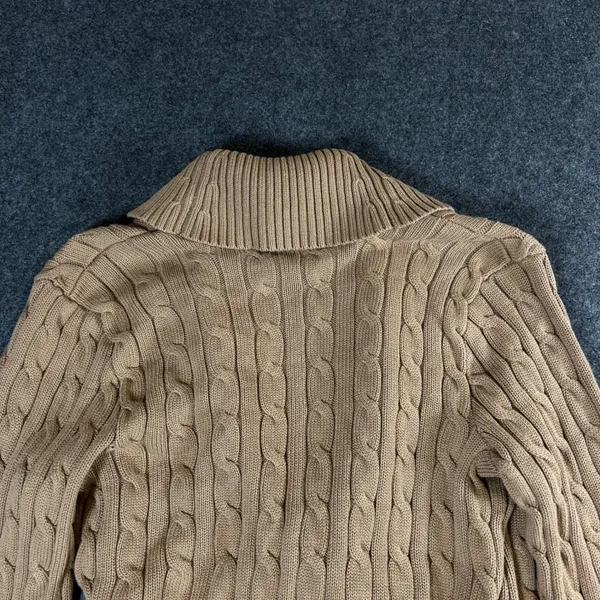 Lauren Ralph Lauren Camel Cable Knit Buckle Cardigan Sweater NWT Medium Designer - Image 13