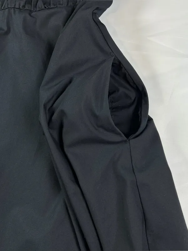 Abercrombie & Fitch Black Ruched Puff Sleeve Mini Dress Women's Size Medium - Image 8