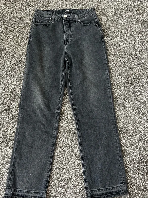 PAIGE Sarah Straight Ankle Raw Hem Jeans - Image 5