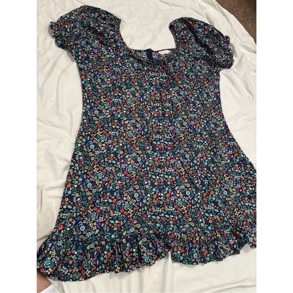 Berrylush Floral Puff Sleeve Mini Dress | Women’s 3XL - Image 2