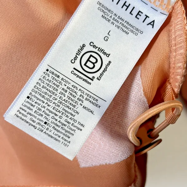 Athleta Seasoft‎ Rib 1/4 Zip Popover Sweatshirt Apricot Orange Women Large NEW - Image 7