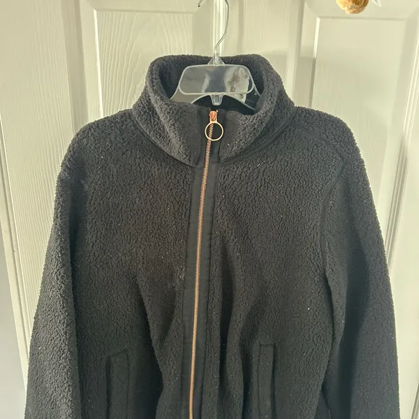 Women's Black Sherpa Jacket - Image 2
