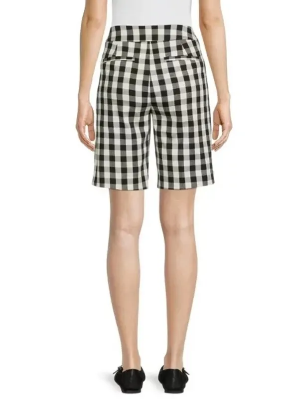 Time and Tru Black & White Gingham Bermuda Shorts Size XL NWT - Image 2
