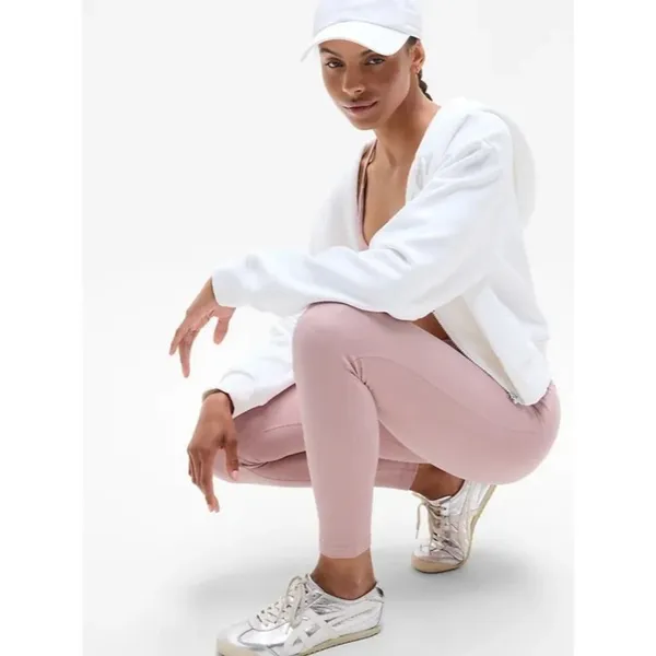 Athleta M Intuition Ultra High Rise Cotton Legging Pebble Pink Medium Regular - Image 2