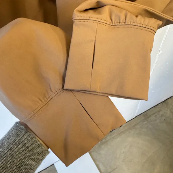 AS Revival Tan Brown Cropped Hoodie Sweatshirt Thumbholes Small Athleisure - Image 4