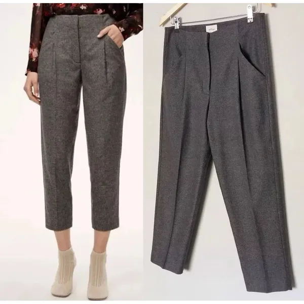 Aritzia Wilfred Chambery Trouser Pants 0 Wool‎ Cashmere Blend High Waist Ankle - Image 2