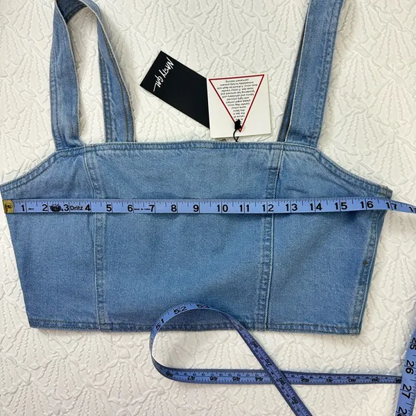 Nasty Gal Blue Crop Tank Top Fitted Sleeveless - Image 6
