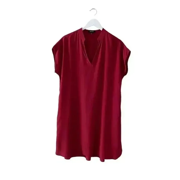 Madewell Bicoastal in Crimson Boxy Festival Boho Shirt Women’s Dress S # 1008 - Image 3