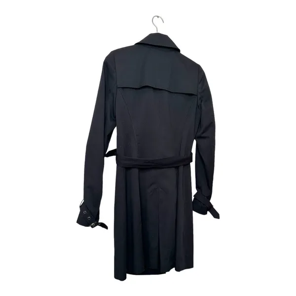 ASOS Black Double-Breasted Belted Trench Coat Size 4 (US) - Image 5