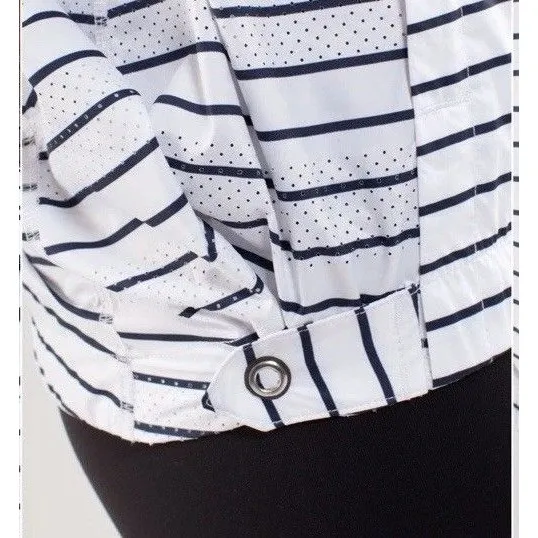 Lululemon Spring Jacket Pack & Go Pullover Quiet Stripe White Navy Women 4 Run - Image 16