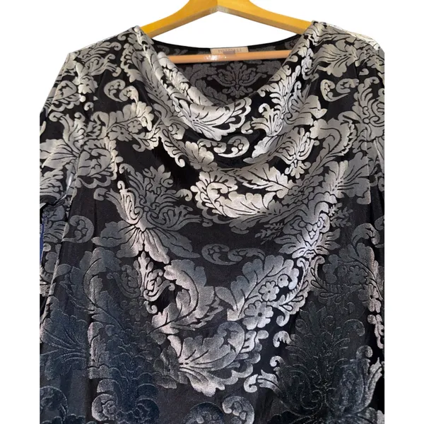Roz‎ & Ali Semi Sheer Velvet Cowl Neck Top Whimsygoth Dark Romantic XL Vamp Y2K - Image 2