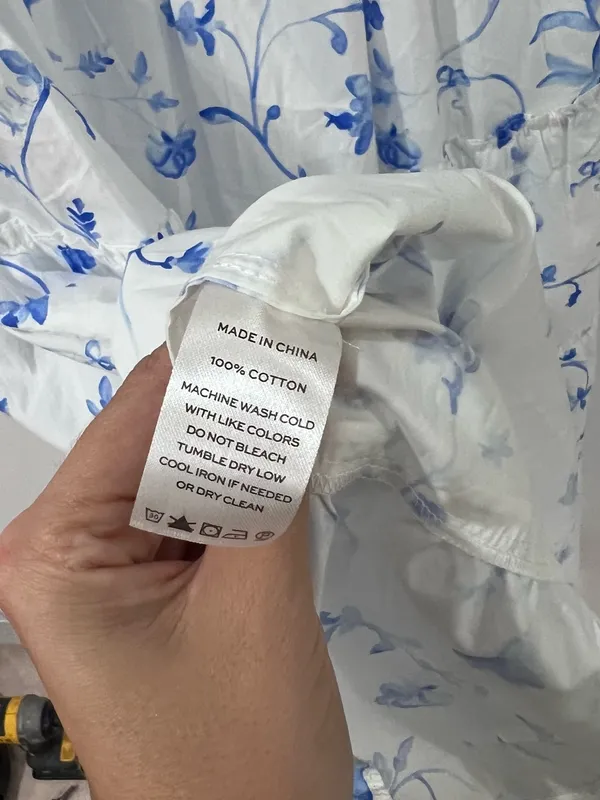 Hill House Home The Nesli Nap Dress Blue Botanical Size S - Image 5