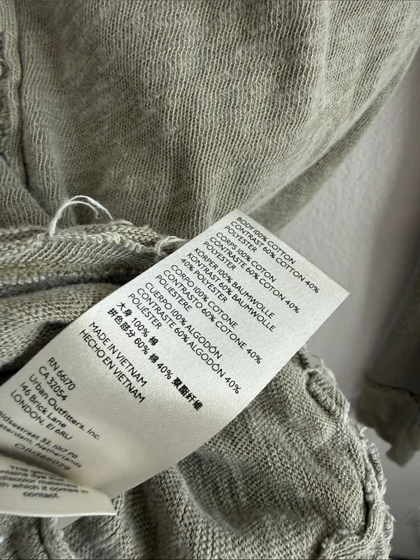 Free People We The Free Olive Henley Long Sleeve Top with Distressed Trim Medium - Image 7