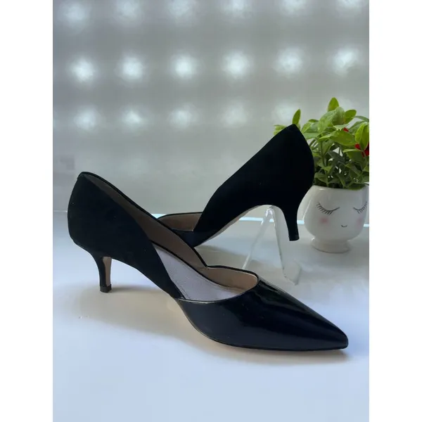 Louise et cie, women'S Black Leather pump Stilettos In size 7 - Image 9