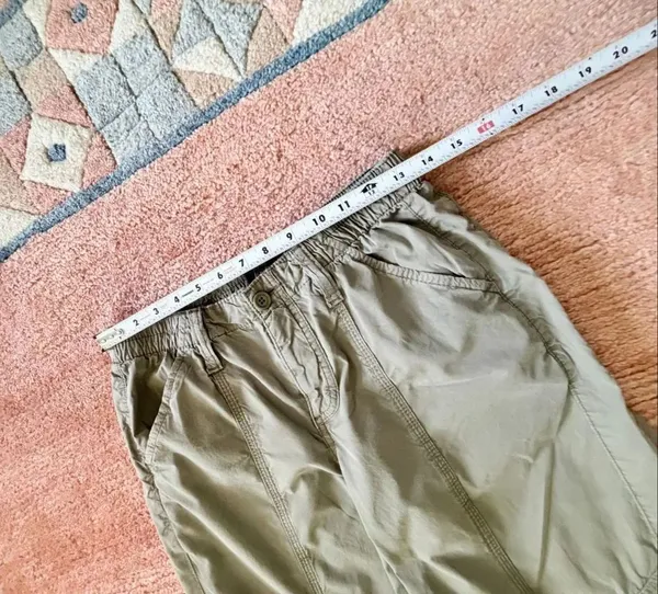 Y2K Cargo Olive Green High Rise Wide Leg Cotton Utility Pants S - Image 3